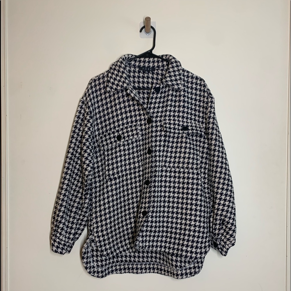Oversized Houndstooth Shacket